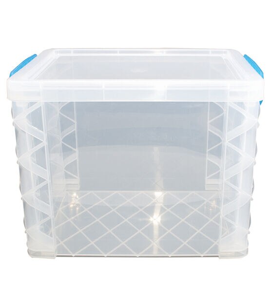 Super Stacker Plastic Storage Container With Built In Handles And