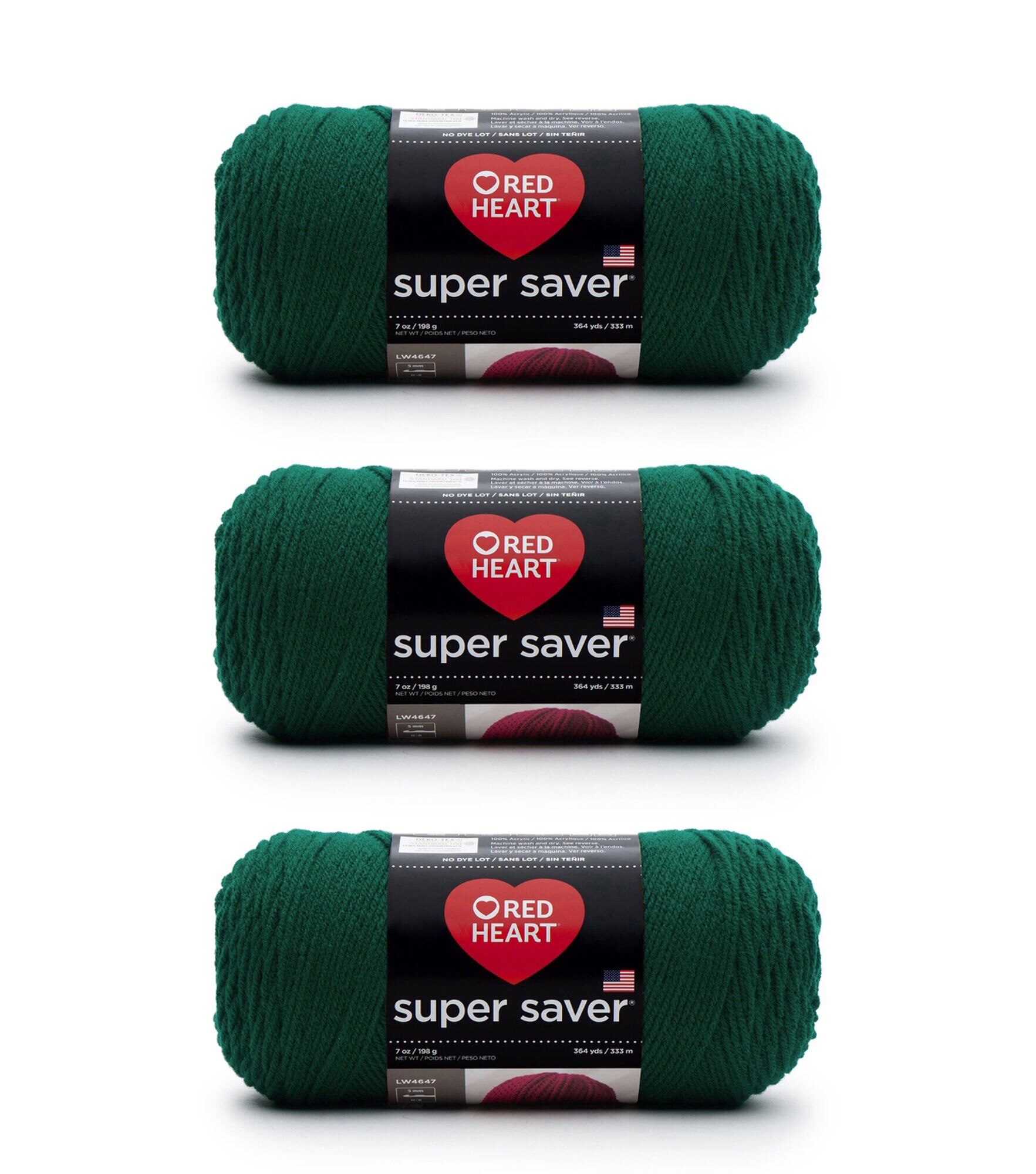 Red Heart Super Saver Worsted Acrylic Yarn 3 Bundle, Paddy Green, hi-res