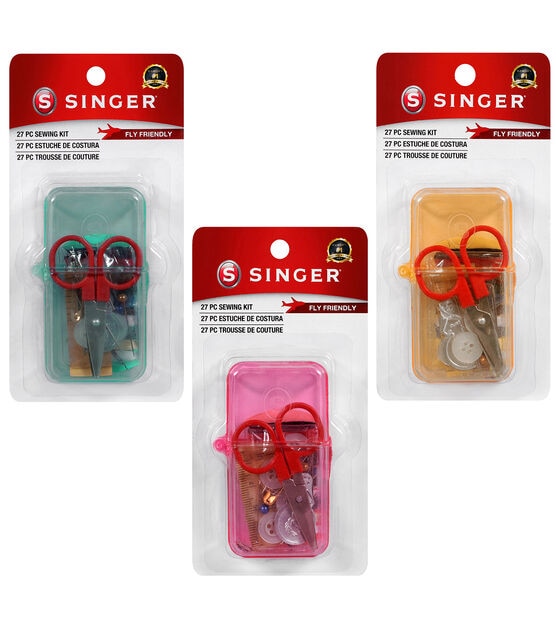 SINGER 27-Pieces Travel Sewing Kit No. 01927, Assorted Colors, 3-Pack