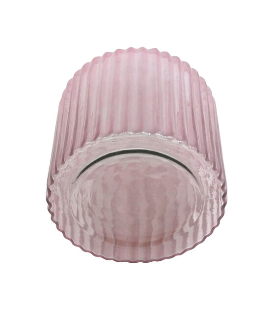 6" Spring Pink Glass Ribbed Vase by Place & Time, , hi-res, image 2