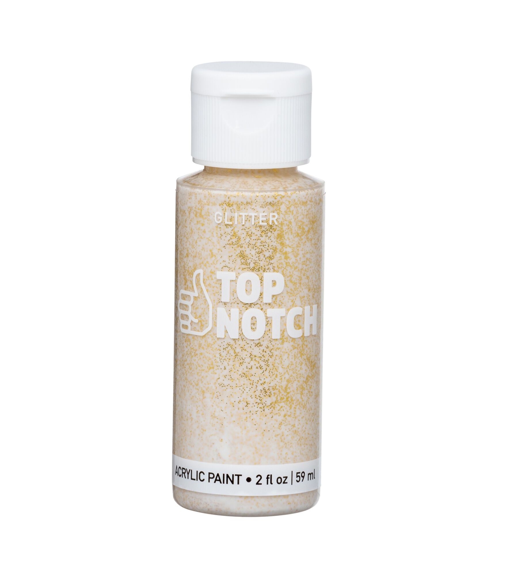 2oz White Glitter Acrylic Craft Paint by Top Notch, Gold, hi-res