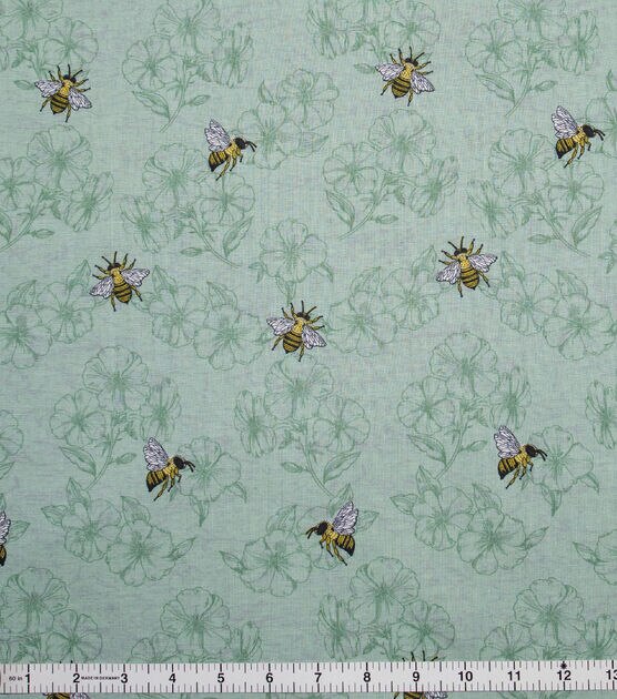 Honey Bee hive floral cotton apparel fabric| floral bee fabric| Bee fabric|  Bee hive fabric | bumblebee fabric | honey bee fabric