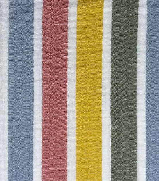 Multicolor Stripe Bubble Gauze Fabric