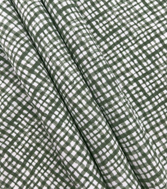 Green Plaid Smocked Rayon Challis Fabric, , hi-res, image 3