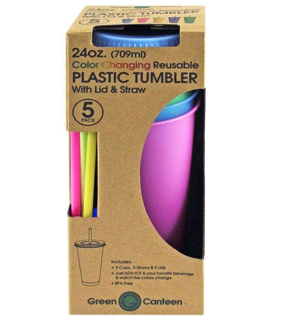 16 oz. Color-Changing Reusable Plastic Tumblers - 12 Ct.