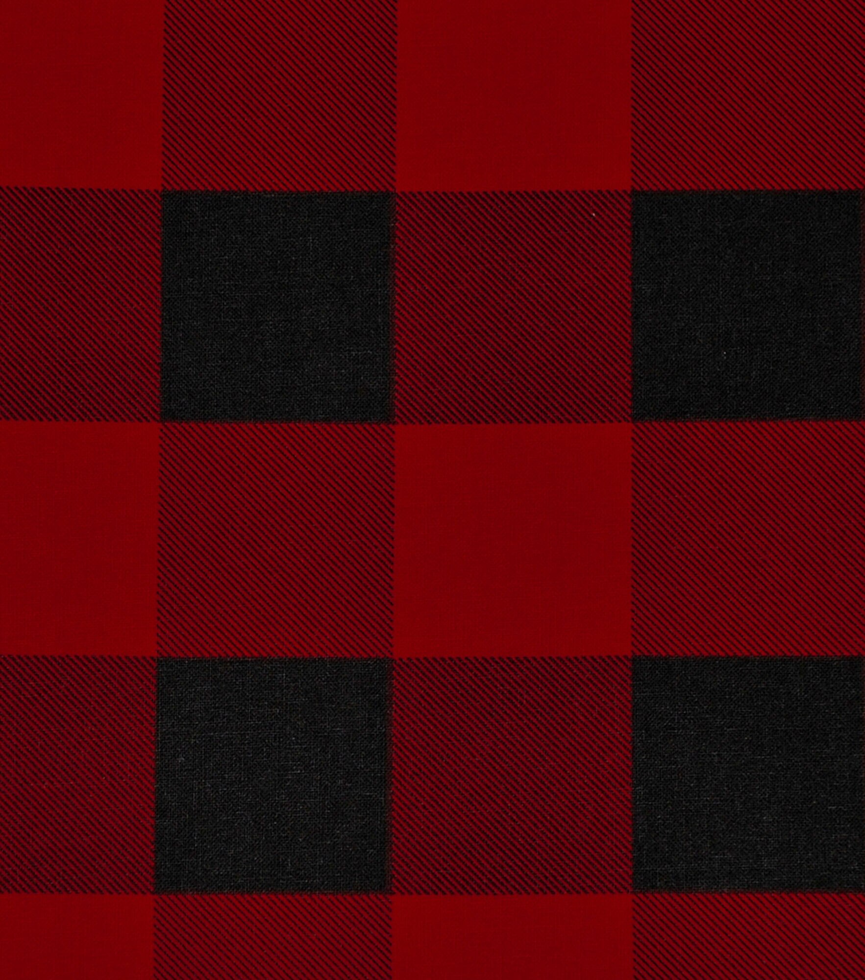 Cotton Buffalo Plaid Checkered Check Plaid Holly Jolly Christmas Winter Red  and Black Cotton Fabric Print by the Yard (49803-Black/Red)