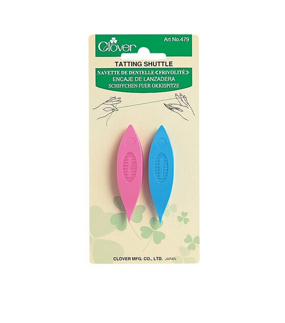 Clover Tatting Shuttles Arts Supplies, 6 Height x 3 Length x 0.5 Width,  Pink, Blue