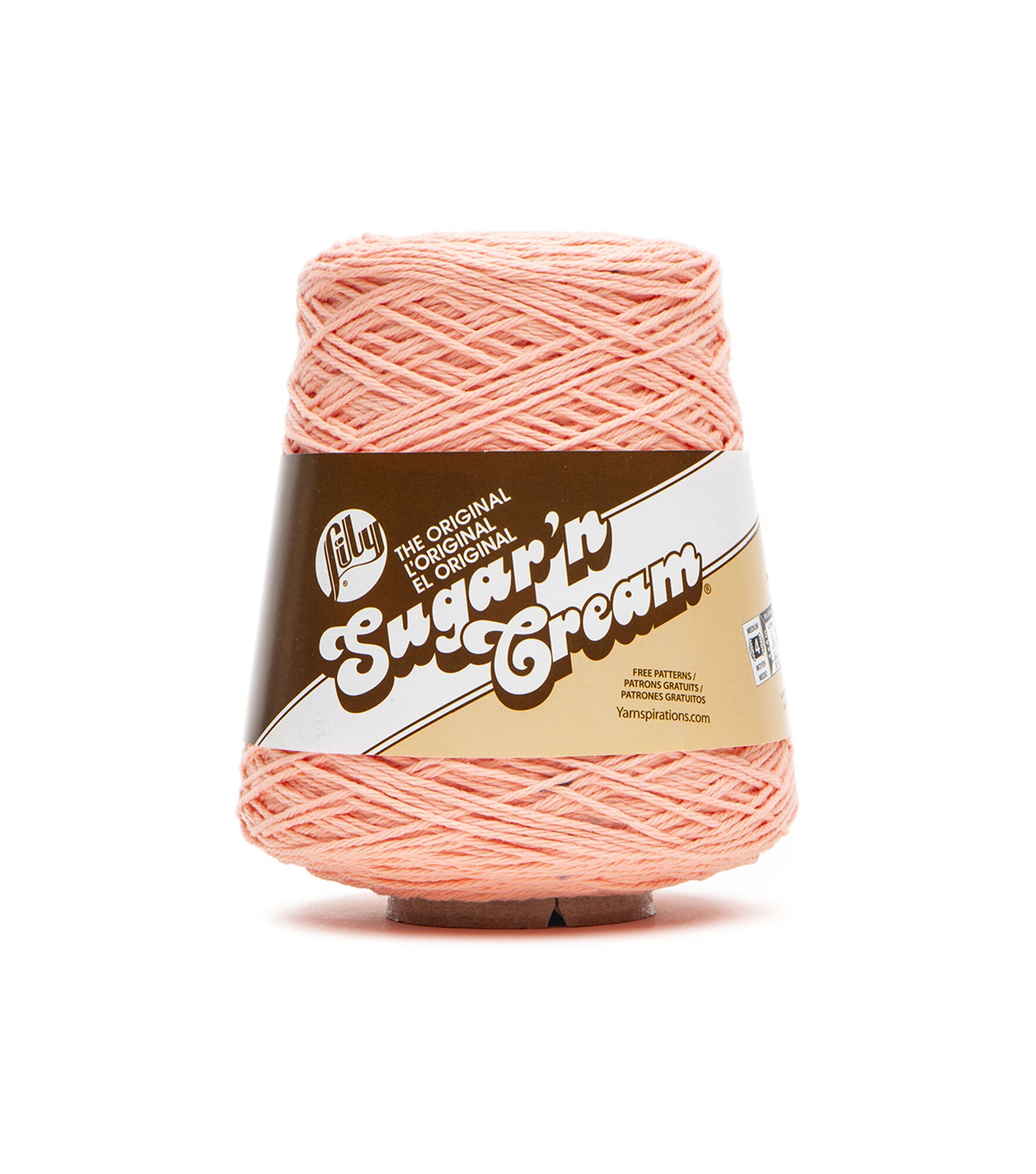 Lily Sugar'n Cream Cone 674yds Worsted Cotton Yarn, Coral Rose, hi-res