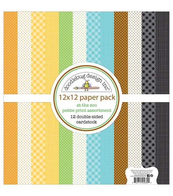 Doodlebug Petite Prints Double-Sided Cardstock 12X12 12/Pk-My