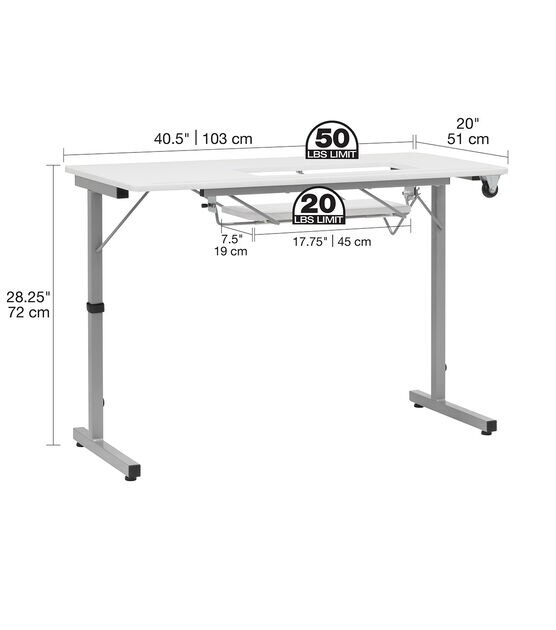 Studio Designs 40" x 20" Rollaway II Sewing Table, , hi-res, image 3