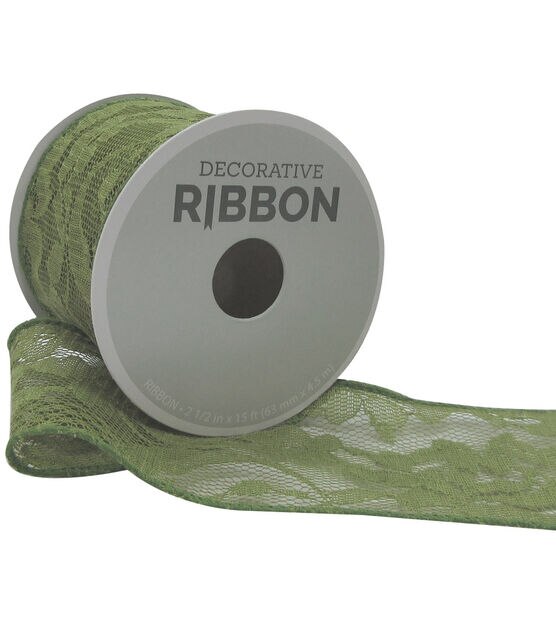 Act Now! Gomind Gr1nch Ribbon Christmas Ribbon Christmas Tree Ribbon Green  2.5 inch Single Face Satin Polyester 6 Yard Per Roll