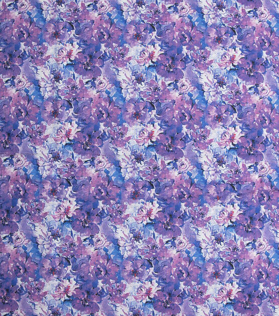 Purple Tone Watercolor Floral Quilt Cotton Fabric by Keepsake Calico ...