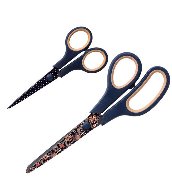 SINGER® Paisley Polka Dot Printed 8.5 Fabric Scissors & 5.5 Detail Craft  Scissors Set