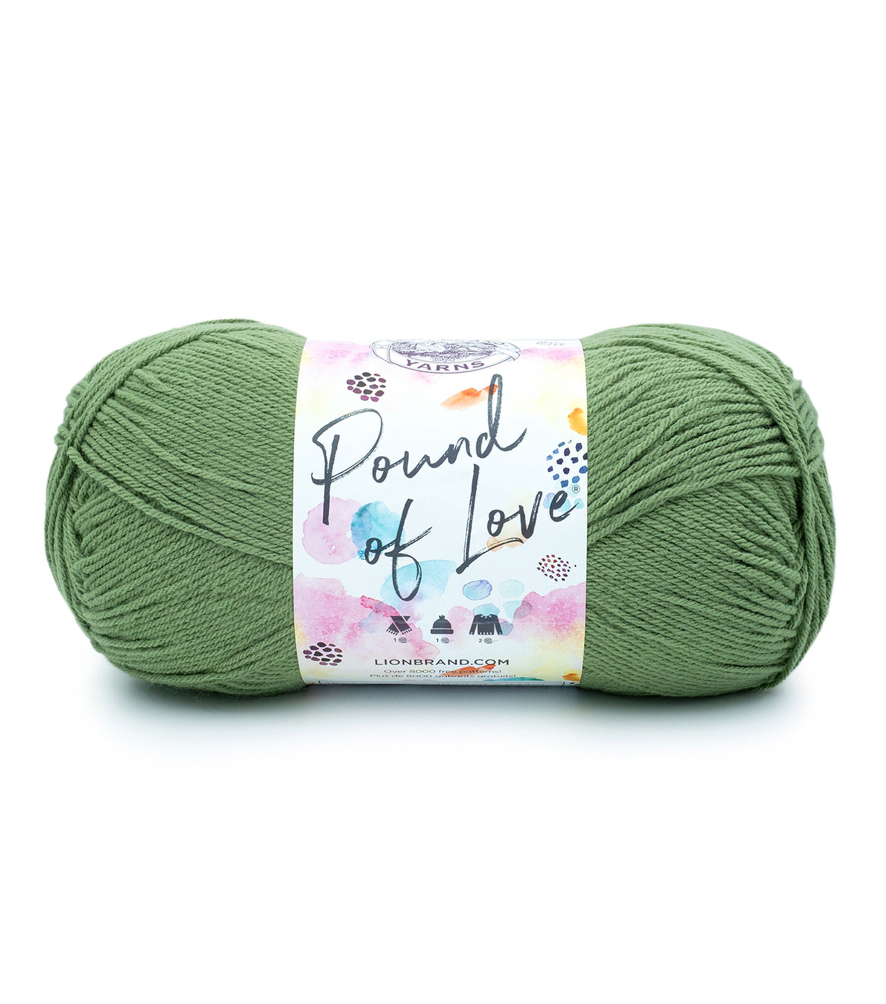 Lion Brand Pound Of Love 1020yds Worsted Acrylic Yarn, Olive, hi-res