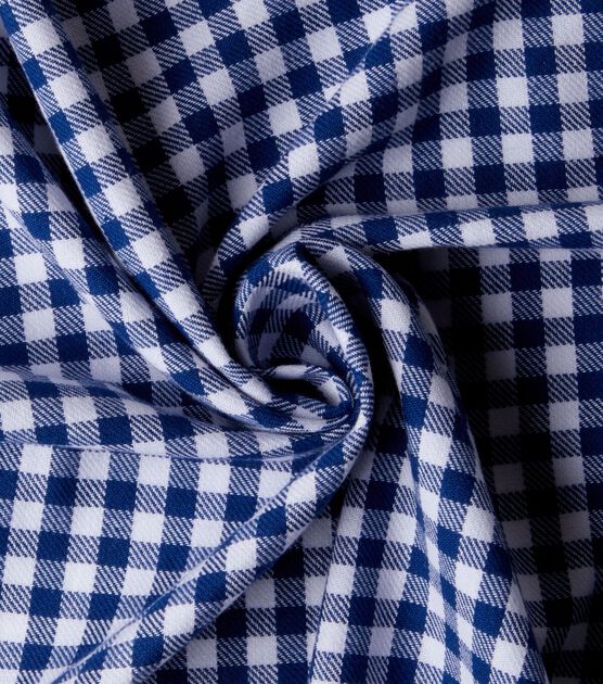 Eddie Bauer Blue Gingham Check Yarn Dyed Cotton Fabric, , hi-res, image 4