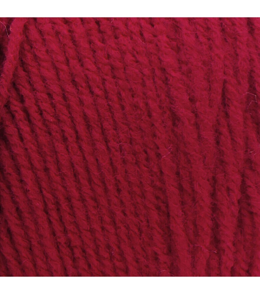 Red Heart Super Saver Worsted Acrylic Yarn, Cherry Red, swatch, image 12