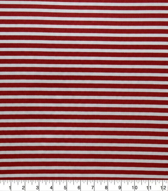 Red & White Striped Quilt Cotton Fabric by Quilter's Showcase