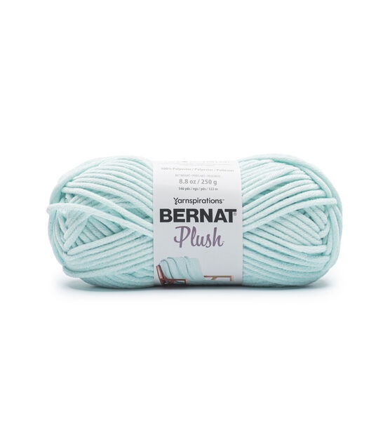 Bernat Plush Knitting Yarn in Sky Blue | Size: 250gr/8.8oz | Pattern: Knit | by Yarnspirations