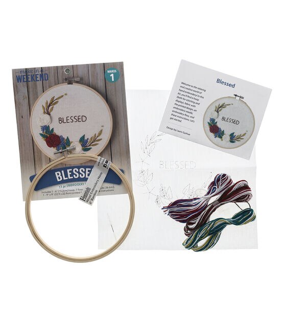 Leisure Arts Embroidery Kit - Blessed Floral, 6