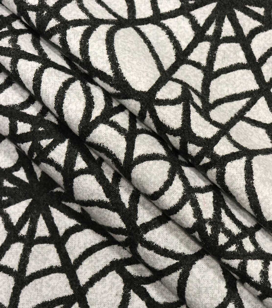 Black Spiderweb Super Snuggle Flannel Fabric, , hi-res, image 2