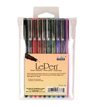 Marvy, Uchida, Le Pen, LePen, Felt Tip Pens, Dark Color, Medium Point, .3mm,10 Count