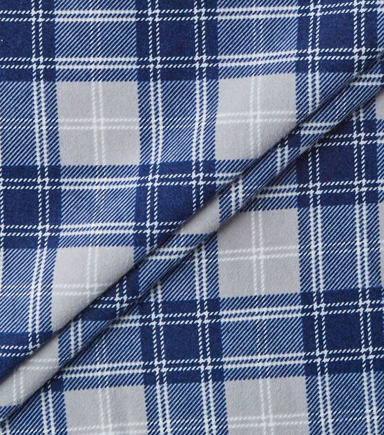 Eddie Bauer Plaid Blue & Gray Flannel Prints Fabric