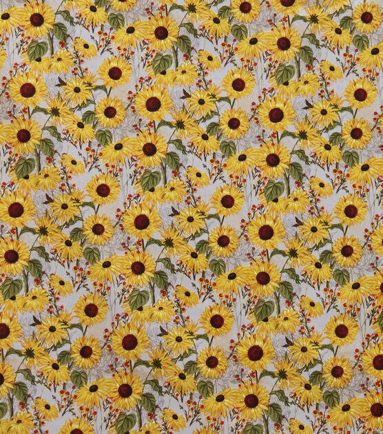 Fabric 100% Cotton FQ HY BTY By the Yard FALL Sunflowers Harvest Time  Sunflower