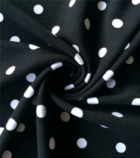 Misty Dots Black Cotton Fabric By The Yard
