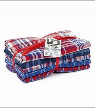 Homespun Wovens Red, White & Blue 18x21 Cotton Fabric Quarter Bundle