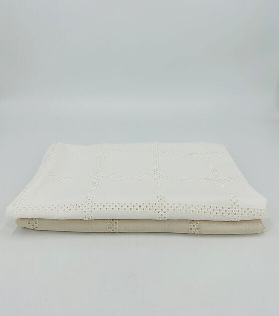 White Openwork Linen Fabric, , hi-res, image 5