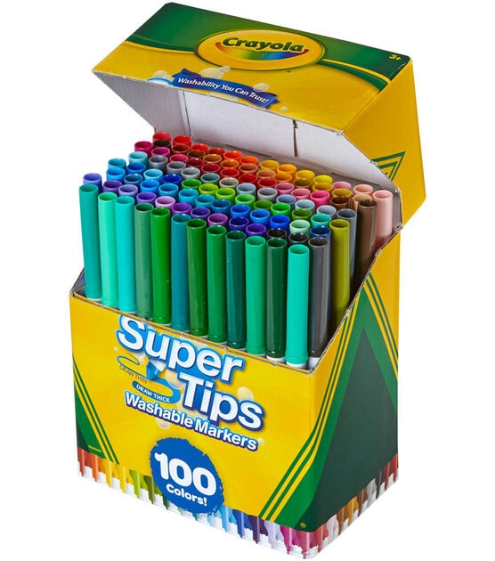 Crayola Super Tips Washable Marker Set - Assorted Colors, Fine Line, Set of  100