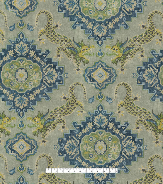 NEW Princess Clara Designer Brocade Upholstery & Drapery Satin Medallion  Fabric - Jewel Blue