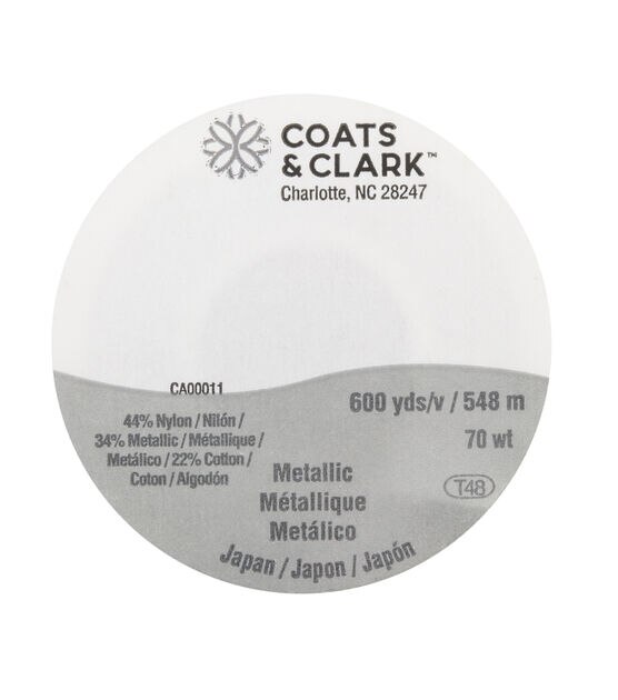 Coats & Clark 600yd Metallic 40wt Embroidery Thread, , hi-res, image 2