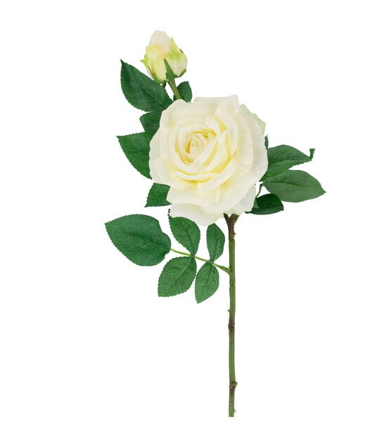 Northlight 26" Real Touch White Rose Stems 6ct, , hi-res, image 5