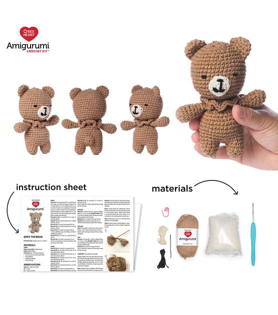 Red Heart Eddy The Bear Crochet Kit, , hi-res, image 7