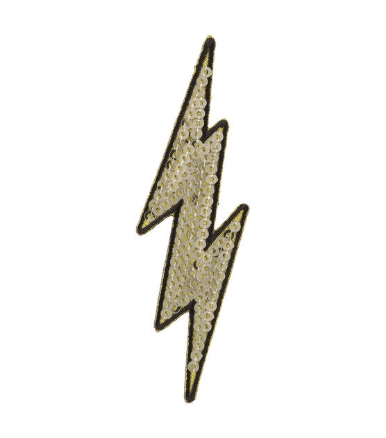 DREMISI 20 Pieces Black Lightning Iron-On Patch Lightning Appliques Embroidered DIY Sew on / Iron on Patches Flash Embroidered Appliques for