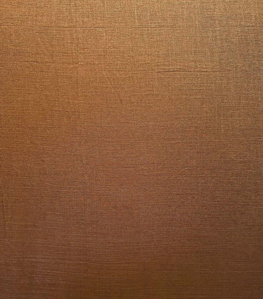 Solid Linen Blend Fabric, Brown, swatch, image 1