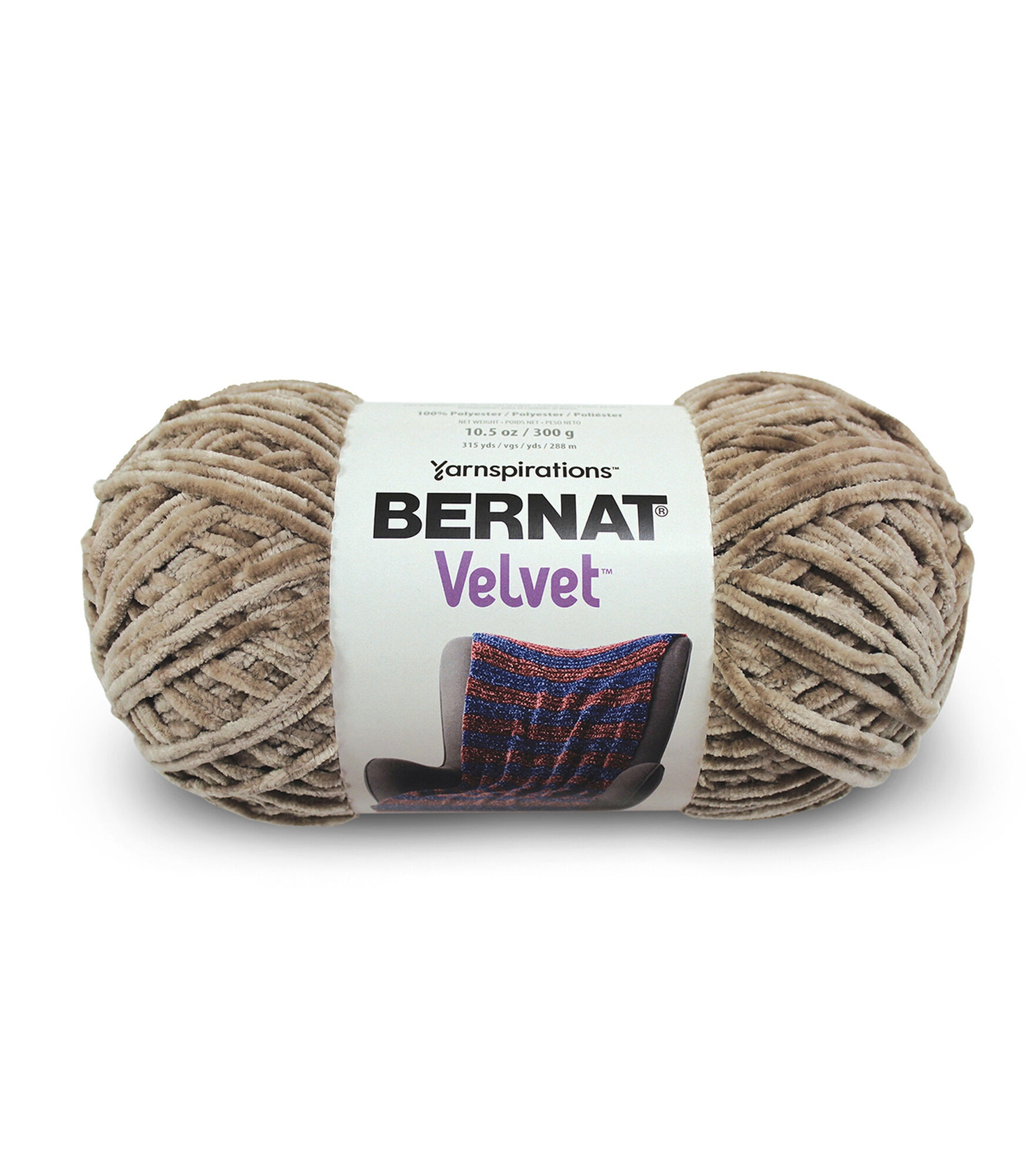 Bernat Velvet 315yds Bulky Polyester Yarn, Mushroom, hi-res