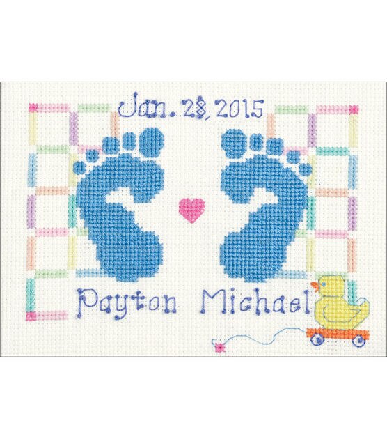 Janlynn Baby Feet Counted Cross Stitch Kit 7x5 14 Count