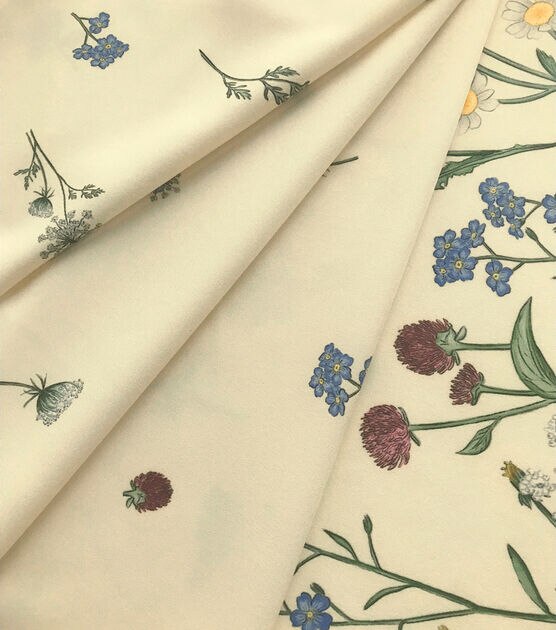 Floral Border Stretch Chiffon Silky Print Fabric, , hi-res, image 2