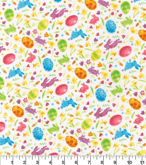 Robert Kaufman Painted Bunnies Easter Cotton Fabric, , hi-res, image 2