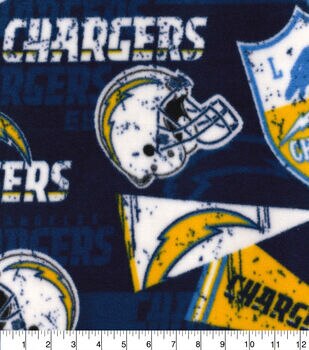 100 % Cotton Fabric - 45  Wide - Los Angeles Chargers theme, flag,  children clothing, pillows, bedding, costume, FREE SHIPPING