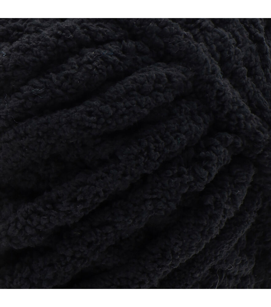 Bernat Blanket Extra 97yds Jumbo Polyester Yarn, Black, swatch, image 24