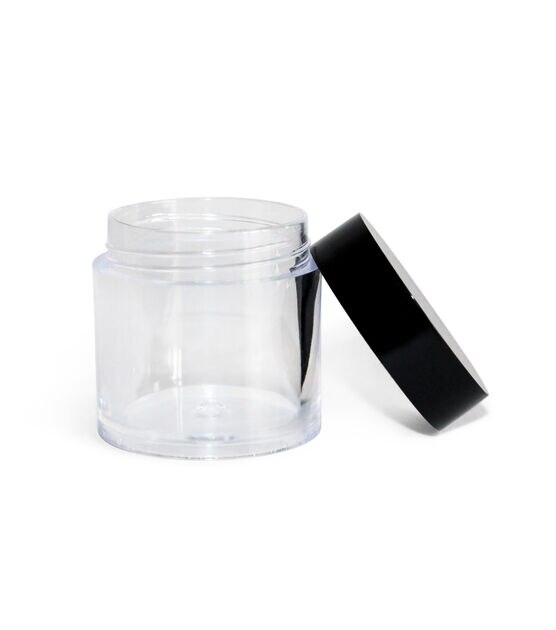 1" Clear Round Plastic Containers With Black Lids 12pk, , hi-res, image 3