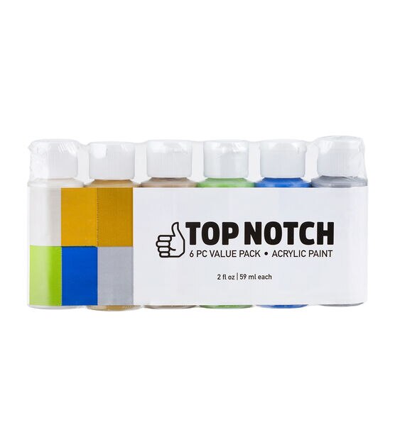 Top Notch 2oz Neon Acrylic Paint Value Pack 6ct - Acrylic Paint - Art Supplies & Painting