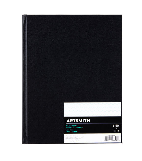 8.5" x 11" Black Hardbound Sketchbook by Artsmith