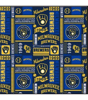 Cotton Milwaukee Brewers MLB Baseball Sports Team Cotton Fabric Print by  the Yard 60341B