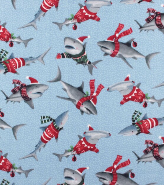 Science Shark Anti Pill Plush Fleece Fabric by Joann