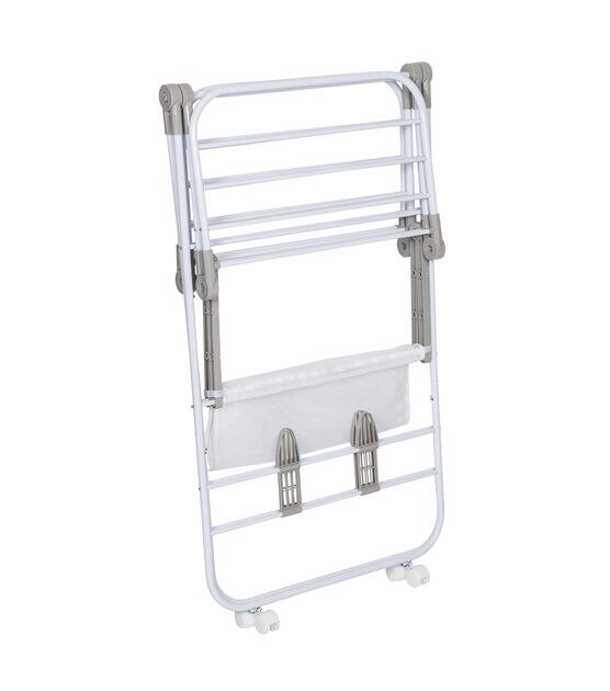 White Heavy-Duty Folding Gullwing Laundry Drying Rack