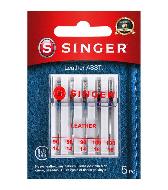  SINGER Leather Sewing Machine Needles, Size 90/14, 100